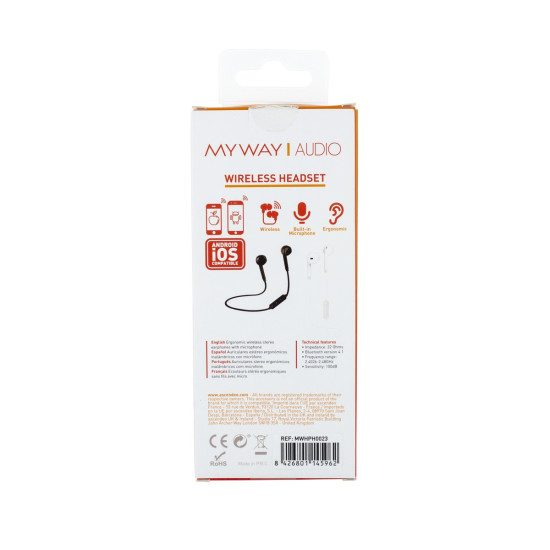 AURICULARES MYWAY MWHPH0023 INALAMBRICO BLANCO Auriculares AURICULARES MYWAY MWHPH0023 INALAMBRICO BLANCO Auriculares