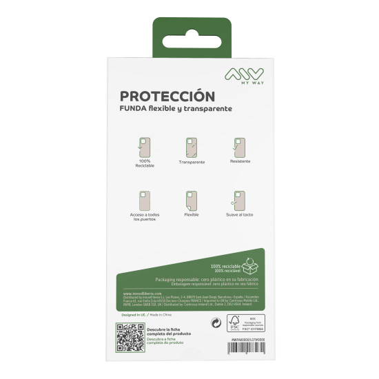 CARCASA MYWAY APPLE IPHONE 15 TRANSPARENTE Fundas y carcasas para moviles CARCASA MYWAY APPLE IPHONE 15 TRANSPARENTE Fundas y carcasas para moviles