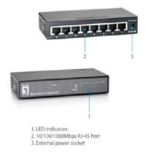 SWITCH LEVEL ONE 8 PUERTOS 10 Switch SWITCH LEVEL ONE 8 PUERTOS 10 Switch
