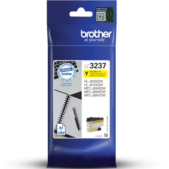 CARTUCHO TINTA BROTHER LC3237Y AMARILLO 1500 Consumibles impresión de tinta CARTUCHO TINTA BROTHER LC3237Y AMARILLO 1500 Consumibles impresión de tinta