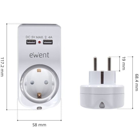 CARGADOR EWENT USB 4 EN 1 Cargadores para móviles CARGADOR EWENT USB 4 EN 1 Cargadores para móviles