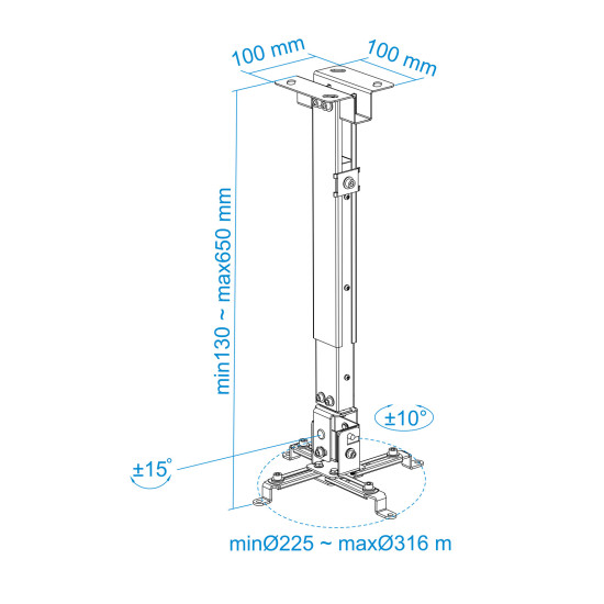 SOPORTE PROYECTOR TECHO TOOQ PJ2012T - W BLANCO Soportes de proyectores
