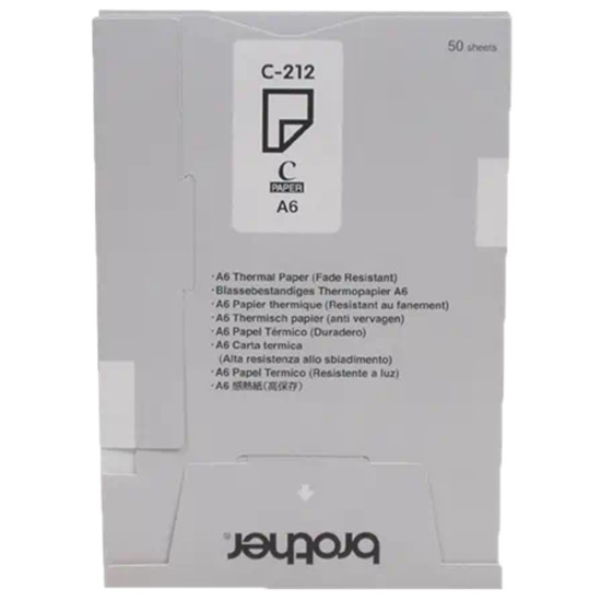 PACK PAPEL TERMICO BROTHER C212S A6 Papel