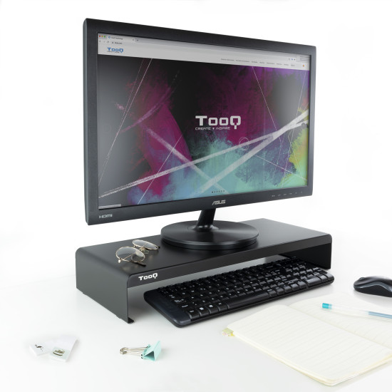 ELEVADOR SOPORTE MONITOR TOOQ METALICO NEGRO Elevadores monitor ELEVADOR SOPORTE MONITOR TOOQ METALICO NEGRO Elevadores monitor