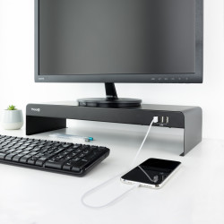 ELEVADOR SOPORTE MONITOR TOOQ METALICO NEGRO