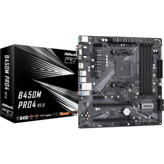 PLACA BASE ASROCK AM4 B450M PRO4 Placas base