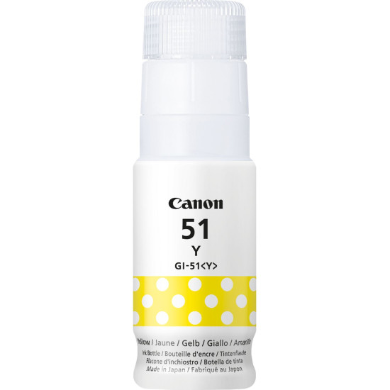 CARTUCHO TINTA CANON AMARILLO GI - 51Y 70ML Consumibles impresión de tinta CARTUCHO TINTA CANON AMARILLO GI - 51Y 70ML Consumibles impresión de tinta