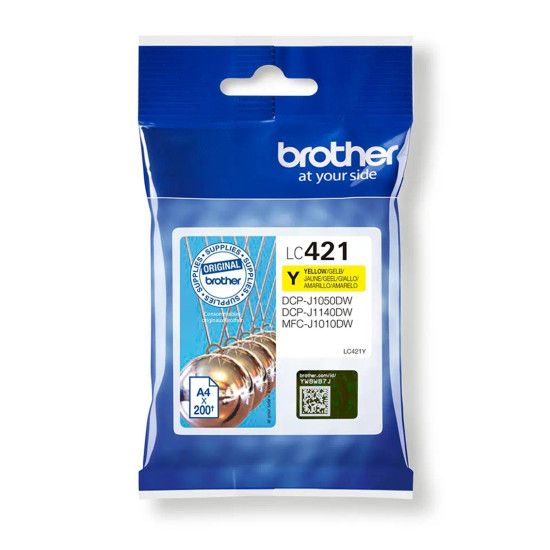 CARTUCHO TINTA BROTHER LC421Y AMARILLO 200 Consumibles impresión de tinta CARTUCHO TINTA BROTHER LC421Y AMARILLO 200 Consumibles impresión de tinta