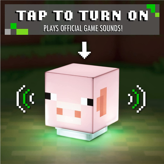 LAMPARA PALADONE MINECRAFT CERDITO MUSICA INCORPORADA Lampara merchandising