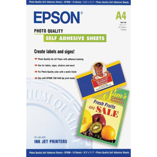 PAPEL EPSON AUTOADHESIVO ESPECIAL HQ A4 Papel