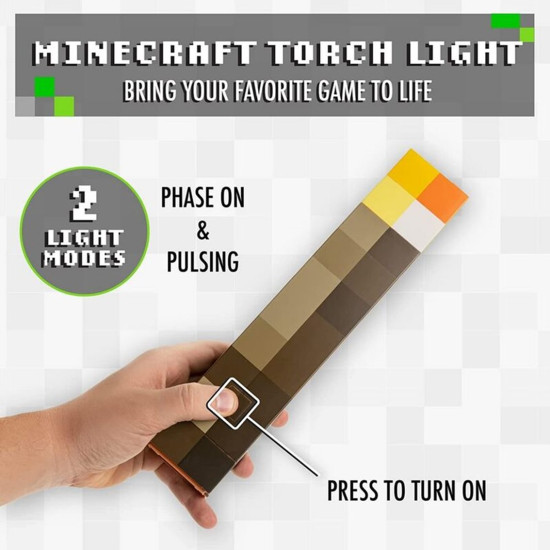LÁMPARA PALADONE MINECRAFT ANTORCHA Lampara merchandising LÁMPARA PALADONE MINECRAFT ANTORCHA Lampara merchandising