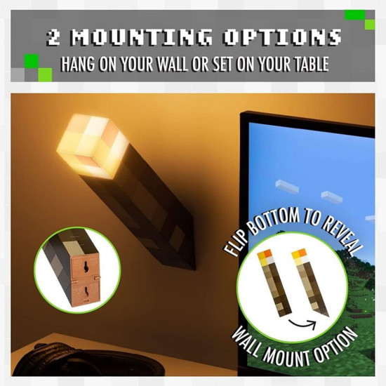 LÁMPARA PALADONE MINECRAFT ANTORCHA Lampara merchandising LÁMPARA PALADONE MINECRAFT ANTORCHA Lampara merchandising