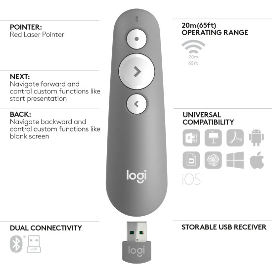 MANDO WIRELESS INALAMBRICO LOGITECH R500S PRESENTACIONES Accesorios proyectores MANDO WIRELESS INALAMBRICO LOGITECH R500S PRESENTACIONES Accesorios proyectores