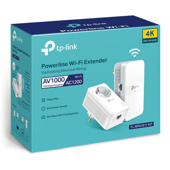 KIT ADAPTADORES POWERLINE AC TP - LINK TL - WPA7617 Extensores de red