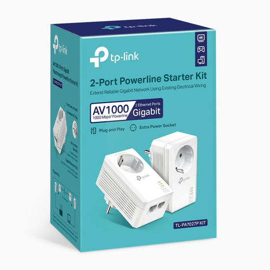 KIT ADAPTADORES POWERLINE TP - LINK TL - PA7027P KIT Extensores de red KIT ADAPTADORES POWERLINE TP - LINK TL - PA7027P KIT Extensores de red