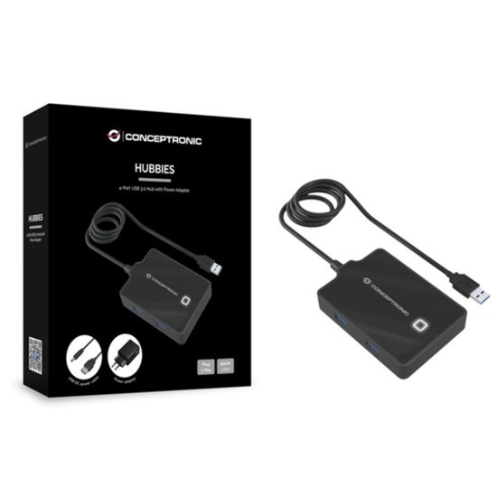 HUB USB 3.0 CONCEPTRONIC HUBBIES11B 4 Dockings y hubs HUB USB 3.0 CONCEPTRONIC HUBBIES11B 4 Dockings y hubs