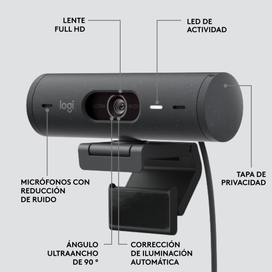 WEBCAM LOGITECH BRIO 500 GRAFITO FULL Cámaras web WEBCAM LOGITECH BRIO 500 GRAFITO FULL Cámaras web