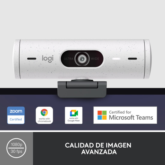 WEBCAM LOGITECH BRIO 500 BLANCO CRUDO Cámaras web WEBCAM LOGITECH BRIO 500 BLANCO CRUDO Cámaras web