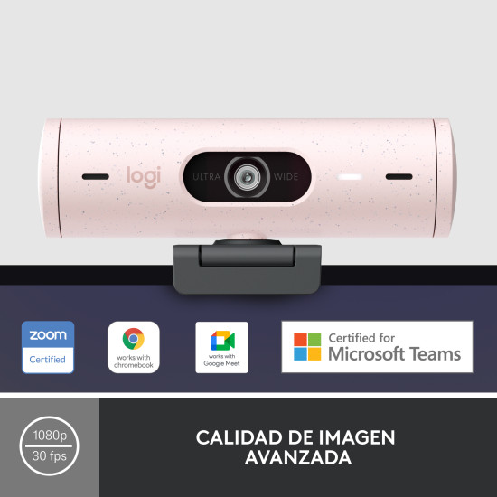 WEBCAM LOGITECH BRIO 500 ROSA FULL Cámaras web WEBCAM LOGITECH BRIO 500 ROSA FULL Cámaras web