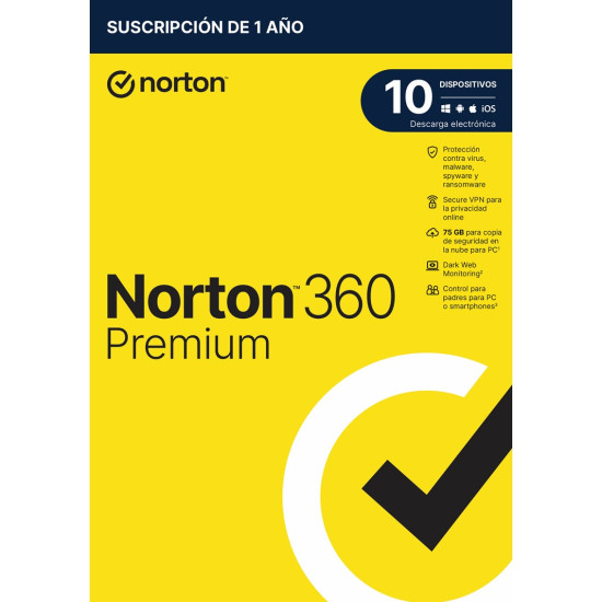ANTIVIRUS NORTON 360 PREMIUM 75GB ESPAÑOL Antivirus