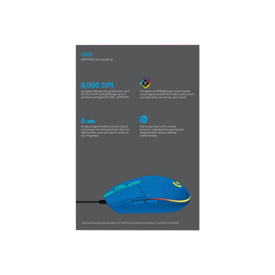 MOUSE RATON LOGITECH G102 LIGHTSYNC AZUL Ratones MOUSE RATON LOGITECH G102 LIGHTSYNC AZUL Ratones