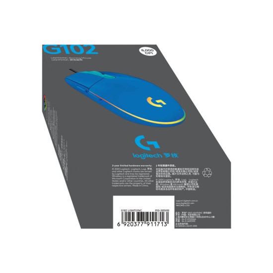 MOUSE RATON LOGITECH G102 LIGHTSYNC AZUL Ratones MOUSE RATON LOGITECH G102 LIGHTSYNC AZUL Ratones