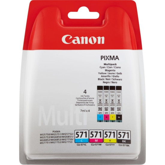 MULTIPACK CANON CLI - 571 C M Y Consumibles impresión de tinta MULTIPACK CANON CLI - 571 C M Y Consumibles impresión de tinta