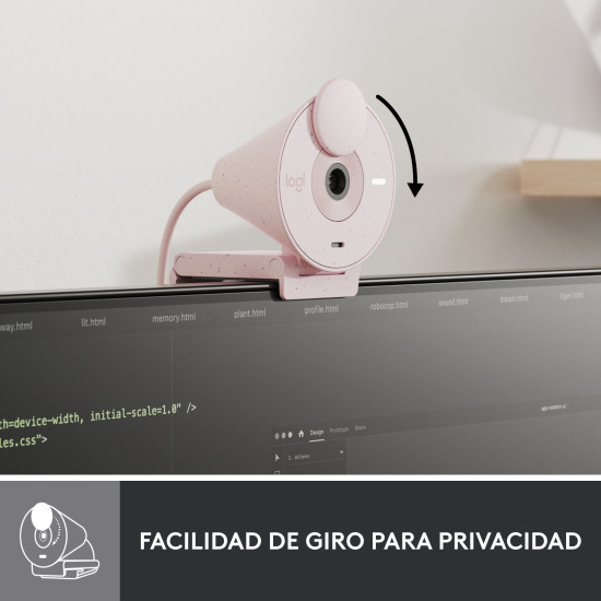 WEBCAM LOGITECH BRIO 300 ROSADO FULL Cámaras web WEBCAM LOGITECH BRIO 300 ROSADO FULL Cámaras web
