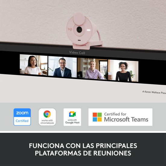WEBCAM LOGITECH BRIO 300 ROSADO FULL Cámaras web WEBCAM LOGITECH BRIO 300 ROSADO FULL Cámaras web