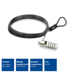 CABLE SEGURIDAD CON CANDADO EWENT EW1243