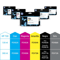CARTUCHO HP Nº 730 AMARILO 130ML