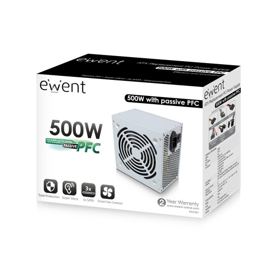 FUENTE ALIMENTACION EWENT EW3907 ATX 500W Fuentes de alimentación FUENTE ALIMENTACION EWENT EW3907 ATX 500W Fuentes de alimentación