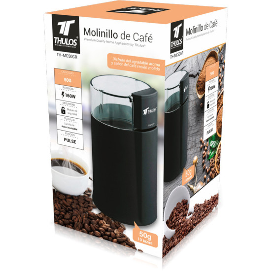 MOLINILLO CAFE THULOS TH - MC50GR NEGRO 160W Molinillos MOLINILLO CAFE THULOS TH - MC50GR NEGRO 160W Molinillos