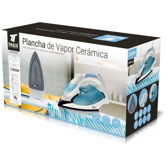 PLANCHA VAPOR THULOS TH - PV2201 AZUL 2200W Planchas PLANCHA VAPOR THULOS TH - PV2201 AZUL 2200W Planchas