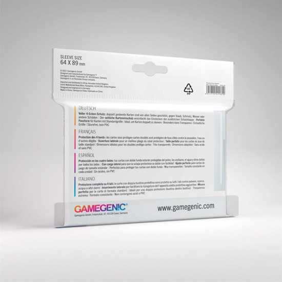 FUNDAS TRANSPARENTES CARTAS GAMEGENIC (100) Accesorios cartas coleccionables FUNDAS TRANSPARENTES CARTAS GAMEGENIC (100) Accesorios cartas coleccionables