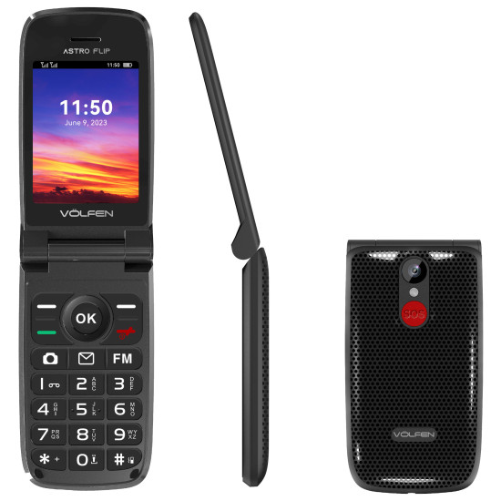 TELEFONO MOVIL VOLFEN ASTRO FLIP NEGRO Teléfonos móviles