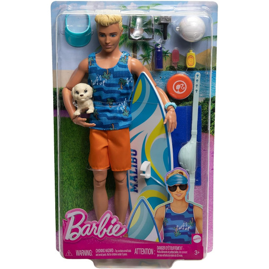 MUÑECO BARBIE MATTEL KEN TABLA SURF Juguetes
