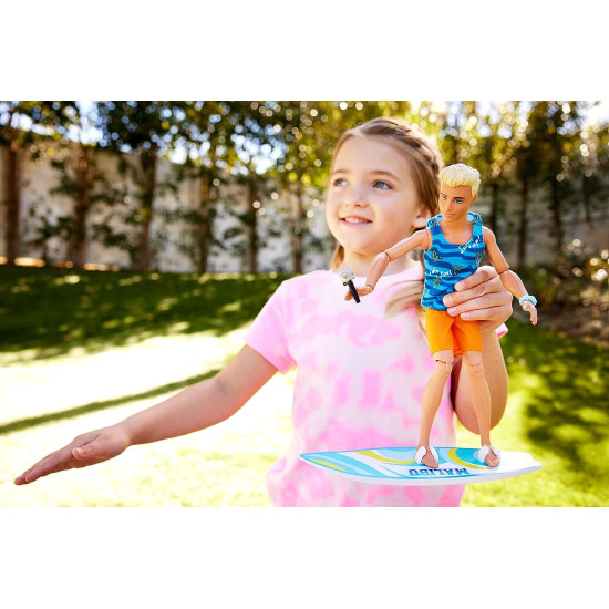 MUÑECO BARBIE MATTEL KEN TABLA SURF Juguetes