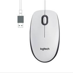 MOUSE RATON LOGITECH M100 BLANCO USB