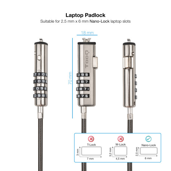 CABLE SEGURIDAD TIPO NANO TOOQ CON Accesorios vigilancia y seguridad CABLE SEGURIDAD TIPO NANO TOOQ CON Accesorios vigilancia y seguridad