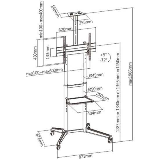 SOPORTE SUELO EWENT EW1539 HASTA 70 PULGADAS Soportes monitores tv SOPORTE SUELO EWENT EW1539 HASTA 70 PULGADAS Soportes monitores tv