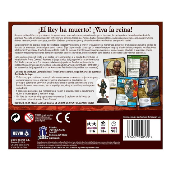 JUEO CARTAS DEVIR AVENTURAS PANTHFINDER EXPANSIÓN Juegos de mesa JUEO CARTAS DEVIR AVENTURAS PANTHFINDER EXPANSIÓN Juegos de mesa