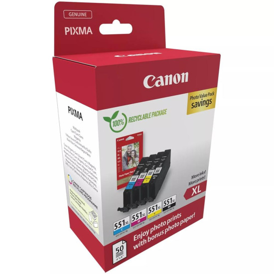 MULTIPACK CANON CLI - 551XL B C M Consumibles impresión de tinta