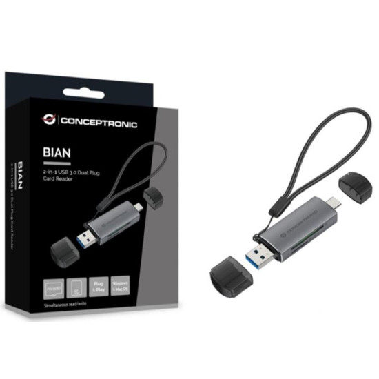 LECTOR TARJETAS EXTERNO CONCEPTRONIC USB TIPO Lector de memorias LECTOR TARJETAS EXTERNO CONCEPTRONIC USB TIPO Lector de memorias