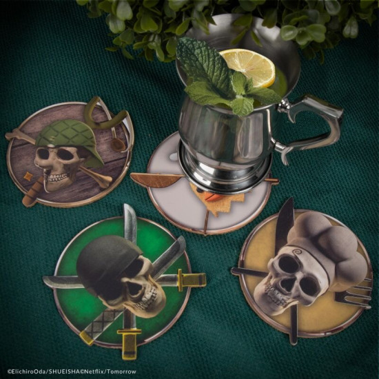 SET 4 POSAVASOS CINEREPLICAS ONE PIECE Tazas y vasos