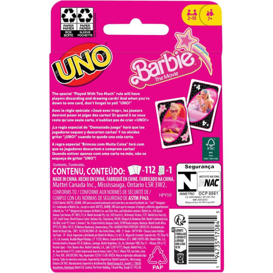 JUEGO CARTAS UNO BARBIE Juegos de mesa JUEGO CARTAS UNO BARBIE Juegos de mesa