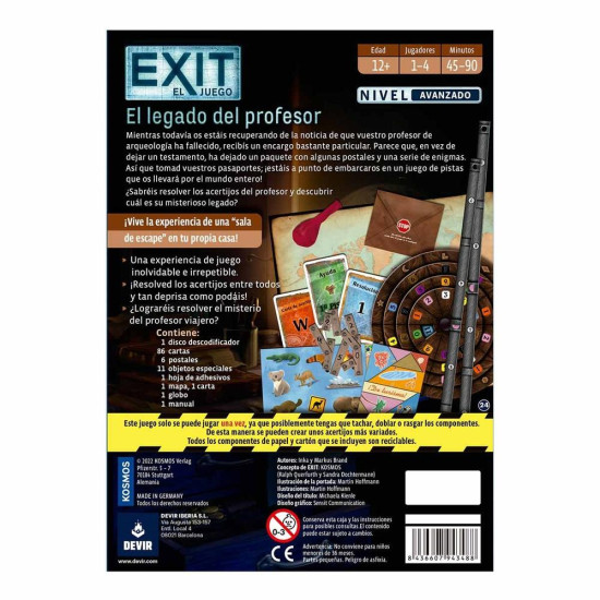 JUEGO MESA DEVIR EXIT EL LEGADO Juegos de mesa JUEGO MESA DEVIR EXIT EL LEGADO Juegos de mesa