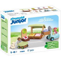 PLAYMOBIL JUNIOR PUESTO ECOLÓGICO Y CARRETILLA