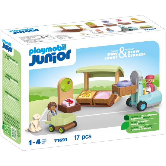 PLAYMOBIL JUNIOR PUESTO ECOLÓGICO Y CARRETILLA Playmobils PLAYMOBIL JUNIOR PUESTO ECOLÓGICO Y CARRETILLA Playmobils