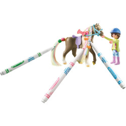 PLAYMOBIL SET CABALLO COLOREAR